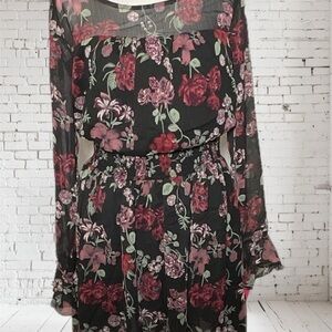 Xhilaration Fun & Flirty Little Sexy Floral Dress N/T Lightweight Sheer & Comfy